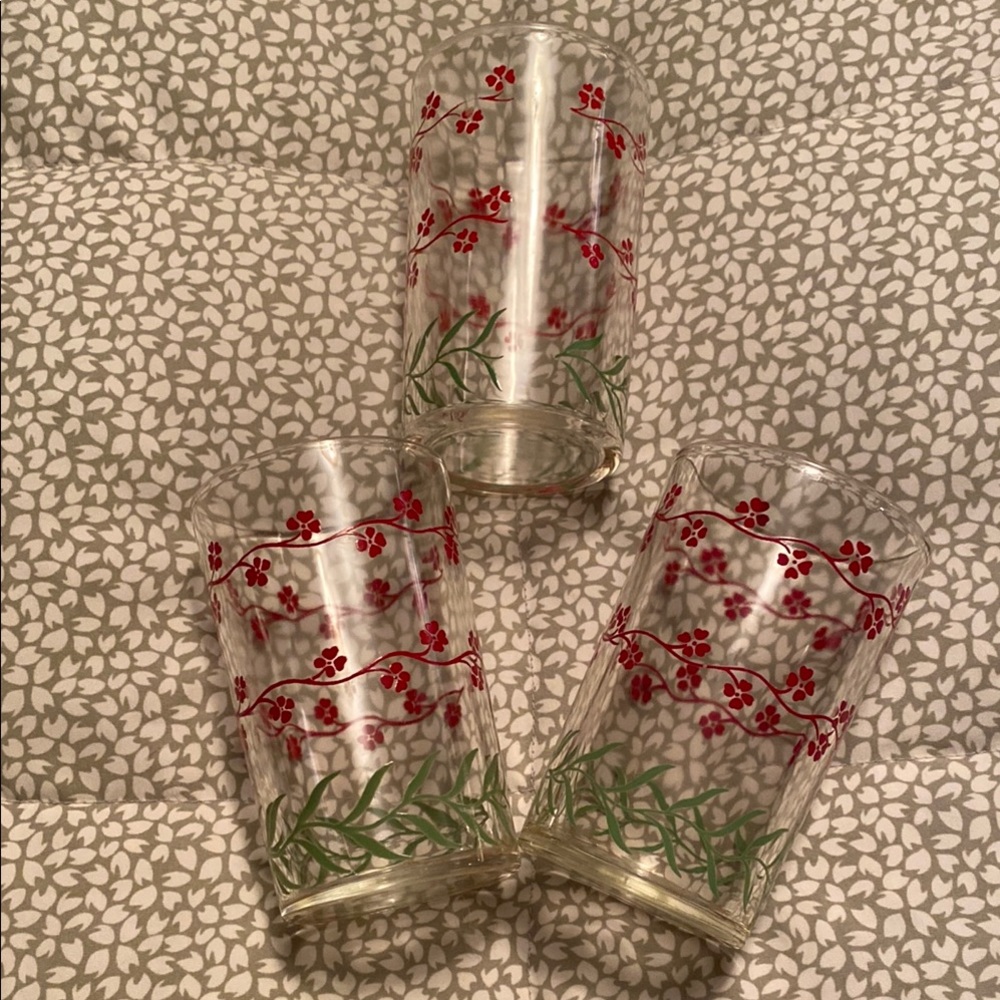 Floral Glass Tumblers / Cheese glasses